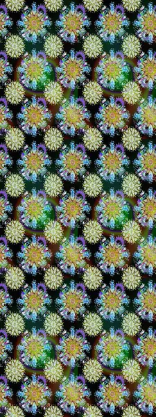 Tarafsız ve yeşil renklerde çiçekler. Şirin çiçek elementleri. Kusursuz. Raster illüstrasyonu.