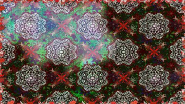 Vadinin çiçekleri gri ve kahverengi renklerde. Çiçeksiz desenlerin çizimi.