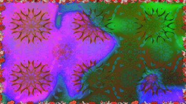 Raster dikişsiz çiçek deseni. Vadinin çiçekleri menekşe ve yeşil renklerde.