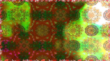 Sevgililer günü ve tebrik kartı konsepti için şık bir davetiye. Çiçek kompozisyonu, el boyası, hassas şablon. Kahverengi ve yeşil renklerde manzaralı çiçek deseni. Üst görünüm, yumuşak biçim.