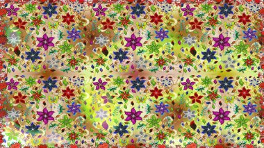 Elle boyanmış suluboya, dikişsiz çiçekler ve bitkiler. Çiçekler bej ve nötr renklerde.