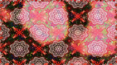 Yumuşak, yaz çiçekli arka plan. Çiçekli karalama şeklinde Raster çiçek deseni. Pembe ve kahverengi renkte çiçekler.