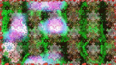 Küçük çiçekteki sevimli çiçek deseni. Yeşil ve gri renkte çiçekler.