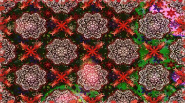 Raster illüstrasyonu. Gri ve kahverengi renklerde güzel çiçekleri ve yaprakları olan pürüzsüz desen, suluboya çiçek deseni, duvar kağıdı, kart ya da kumaş için fayanslı.