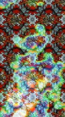 Yeşil, nötr ve mavi renkli çiçekler suluboya tarzında. Suluboya çizim kalıbı. Çiçek izi.