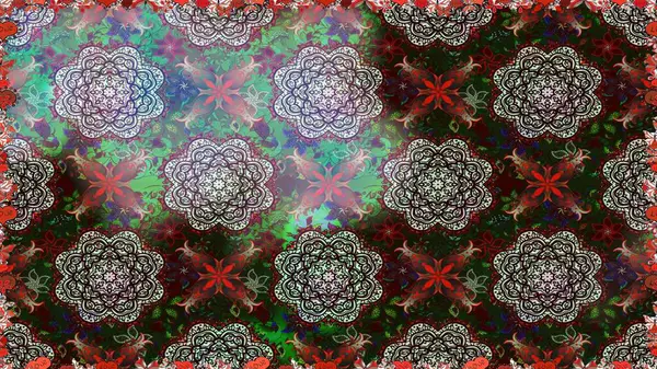 Vadinin çiçekleri gri ve kahverengi renklerde. Çiçeksiz desenlerin çizimi.