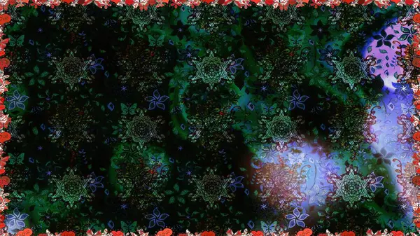 Çiçeksiz arka plan. Çiçek deseni. Şatafatlı bahar bahçesi dokusu. Raster illüstrasyonu.