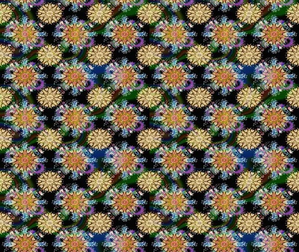 Raster illüstrasyonu. Küçük çiçekteki sevimli çiçek deseni. Tony 'nin kumaş kalıbını çiz. Modaya uygun kumaş deseni.