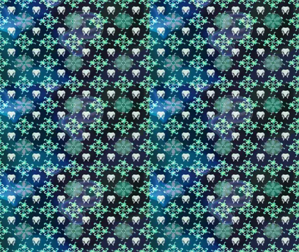 Arkaplan dokusu, duvar kağıdı, mavi ve gri renkli çiçek teması. Kabile sanatı boho baskısı, klasik çiçek arkaplanı. Soyut etnik raster çizim kalıbı.