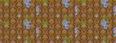 Küçük çiçekteki sevimli çiçek deseni. Çiçekler kahverengi, kırmızı ve yeşil renklerde.