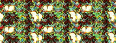 Süslü kumaş deseni. Raster deseni. Çiçekli çiçek deseni, suluboya..