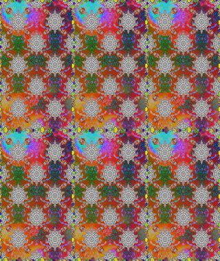 Gri ve kahverengi renkli çiçekler. Raster illüstrasyonunda kusursuz çiçek deseni.