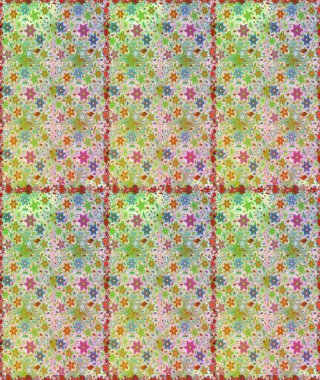 Renkli Bahar Temalı Kusursuz Arkaplan. Düz Çiçek Elementleri Tasarımı. Tarafsız ve yeşil renklerde zarif çiçek buketi suluboya. Raster illüstrasyonu.