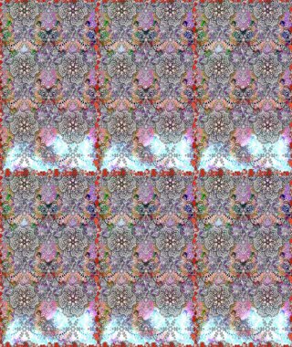 Çiçeksiz desenli nakış işlemeli gelincikler ve vadideki zambaklar. Tekstil tasarımı için gri ve nötr renklerde geleneksel halk çiçekleri buketi.