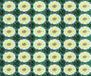 Üzerinde yeşil renkte karalamalar olan çiçek desenleri çiz. Raster illüstrasyonu.