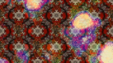 Çiçekli karalama şeklinde Raster çiçek deseni. Kahverengi, bej ve kırmızı renkte çiçekler. Nazik, narin çiçek arkaplanı.