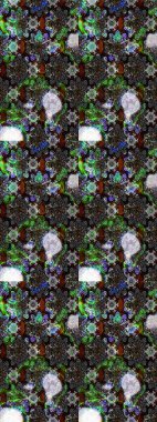 Raster illüstrasyonu. Düz Çiçek Elementleri Tasarımı. Taslak desenli, modaya uygun kumaş deseni. Şirin çiçek elementleri. Renkli Bahar Teması çizim şablonu.