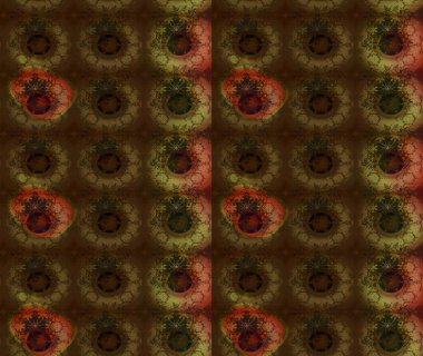 Raster illüstrasyonu. Anti-stres için soyut örnek sayfası. Kahverengi renklerde.