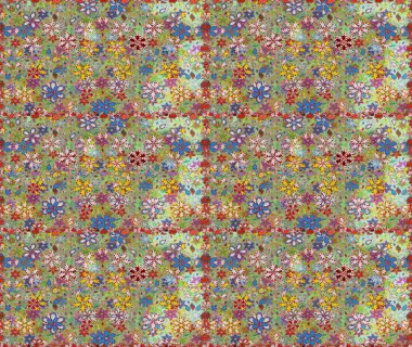 Kabile sanatı boho baskısı, klasik çiçek arkaplanı. Soyut etnik raster kusursuz desen. Arkaplan dokusu, duvar kağıdı, çiçek teması tarafsız ve yeşil renklerde.