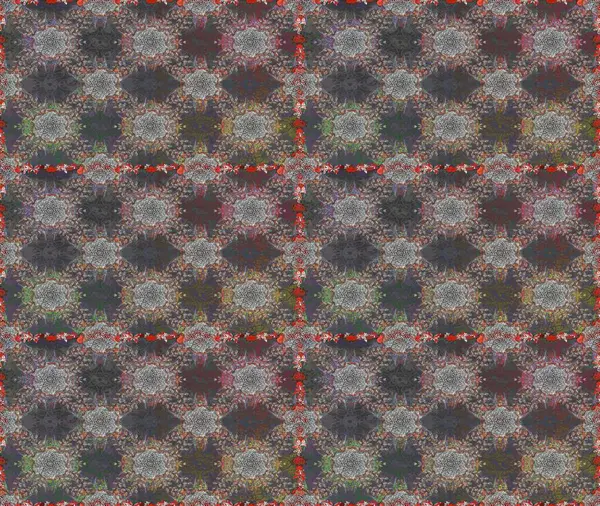 Raster Yumuşak kumaş deseni. Çiçek grisi ve kahverengi, pürüzsüz desen. Raster çiçek izi. Klasik taslak çizimi.