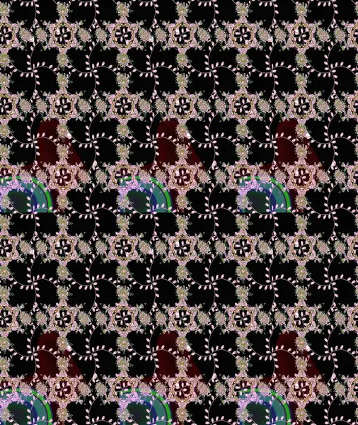 Yumuşak, bahar çiçekleri siyah, tarafsız ve yeşil renklerde. Raster illüstrasyonu. Çiçek ve yapraklı karalama şeklinde Raster çiçek deseni.