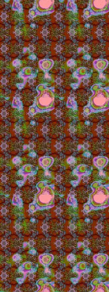 Çiçek desenli eskiz. Gömlek baskısı için çiçek boyası. Kahverengi, yeşil ve kırmızı renkte çiçekler.