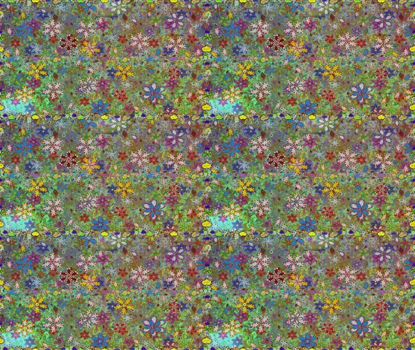 Tomurcukları çiçek olan sevimli bir çiçek deseni. Kusursuz bir geçmişi var. Eski usul. Kumaş, tekstil, duvar kağıdı baskısı için. Raster illüstrasyonu. Raster..