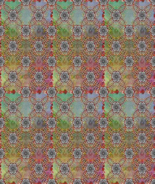 Küçük çiçekte güzel bir desen. Motley illüstrasyonu. Çiçekli yaz çiçekleri. Küçük renkli çiçekler. Kusursuz. Moda baskıları için zarif bir şablon.