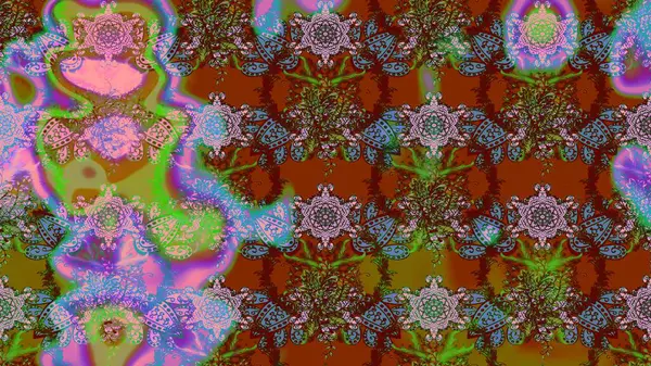 Çiçekli el çizimi çizimi deseni. Modern, kahverengi, yeşil ve pembe raster arka plan duvar kâğıdı çizgisi, desenli desenli desenli çiçekler, çiçekli süsler..