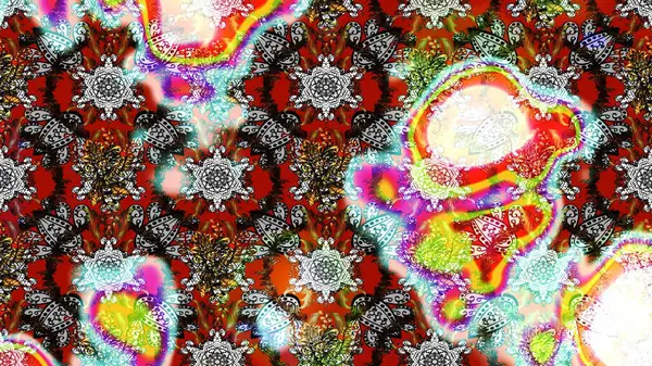 Gri, nötr ve kırmızı renkler. El çizimi, soyut ve süslü elementler. Klasik çiçekler. Yaz çiçekleri teması. Suluboya resim taklit Raster illüstrasyonu.