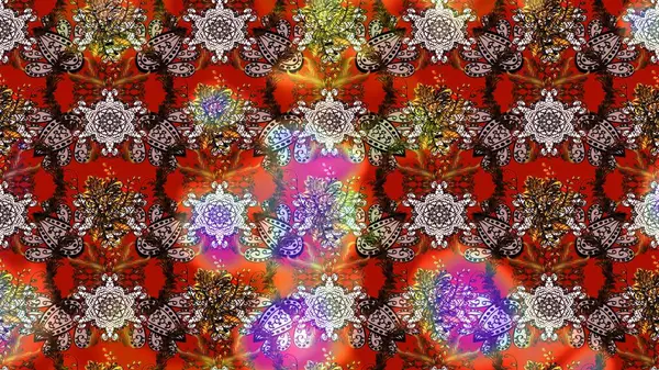 Robot resim. Raster illüstrasyonu. Küçük çiçekte sevimli çiçek deseni var..