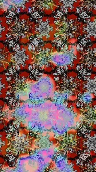 Soyut etnik raster çizim kalıbı. Kabile sanatı boho baskısı, klasik çiçek arkaplanı. Arkaplan dokusu, duvar kağıdı, çiçek teması gri, kahverengi ve nötr renkler.