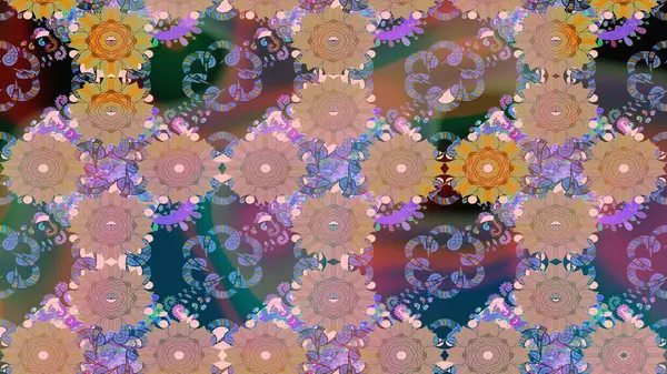 Güzel suluboya yaz çiçekleri deseni..