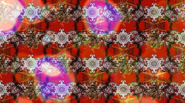 Raster illüstrasyonundaki çiçek desenli çizim. Kahverengi renkte çiçekler.