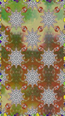 Renkli kahverengi ve gri, pürüzsüz desen. Kahverengi ve gri renkli çiçekler. El çizimi dikişsiz sonbahar çiçekleri deseni. Doodle tarzı. Tekstil ve kapak tasarımı için mükemmel.