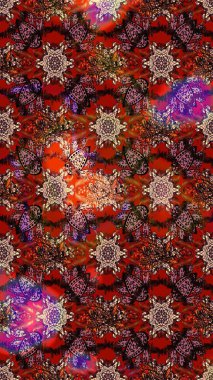 Renkli Bahar Teması eskiz kalıbı. Şirin çiçek elementleri. Raster illüstrasyonu. Düz Çiçek Elementleri Tasarımı. Çizim deseni Modaya uygun kumaş deseni.