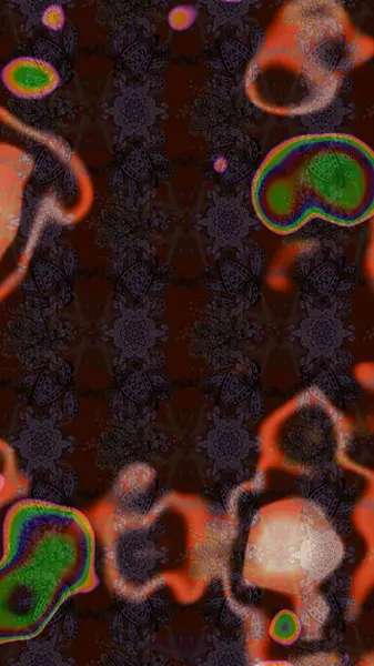 Asya tekstil tarzında. Raster illüstrasyonu. Kahverengi, gri ve mor renkte çiçekler. Raster illüstrasyonu. Çiçek desenini çiz.