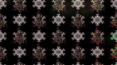 Siyah renkli etnik çiçeklerle süslenmiş zarif bir eskiz şekli. Raster Çiçek İllüstrasyon Şirin Tekstil.