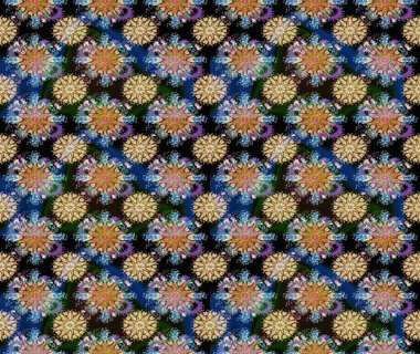 Raster illüstrasyonu. Güzel kumaş deseni. Bahar çiçekli güzel bir çiçek deseni..