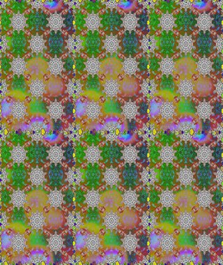 Kusursuz çiçek deseni duvar kâğıdı olarak kullanılabilir. Raster illüstrasyonu. Yeşil renkte çiçekler.