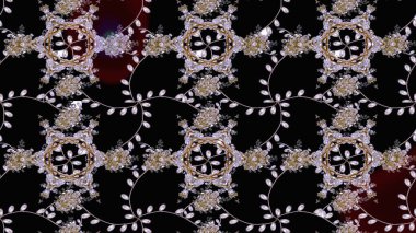 Raster suluboya çiçek deseni, narin çiçekler, siyah, nötr ve kahverengi çiçekler, tebrik kartı şablonu. Raster Güzel kumaş deseni.