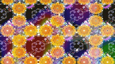 Eskiz modeli etnik tasarım. Yatak çarşafları, ceket, paket tasarımı, kumaş ve moda kavramları için tekstil baskısı. Çiçekleri, deniz kabukları, mandalaları ve suluboya efektleri olan deniz altyapısı.