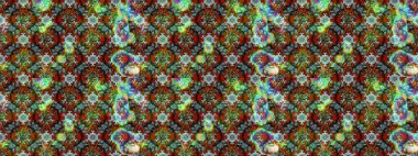 Kahverengi, yeşil ve nötr renklerde yaz çiçekleri. Çiçekli karalama şeklinde Raster çiçek deseni. Raster illüstrasyonu.