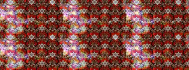 Renkli Bahar Teması eskiz kalıbı. Raster illüstrasyonundaki çiçek desenli çizim. Düz Çiçek Elementleri Tasarımı. Kahverengi, kırmızı ve siyah renkte çiçekler.