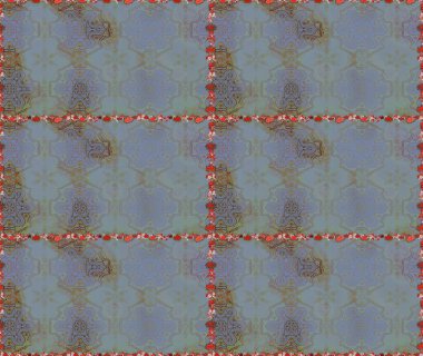 Düz Çiçek Elementleri Tasarımı. Çiçekli, suluboya desenli kusursuz çiçek deseni. Tarafsız ve gri renklerde çiçekler. Raster illüstrasyonu. Renkli Bahar Teması Kusursuz Arkaplan.