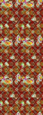 Çiçeksel elementlerle süslenmiş zarif raster dokusu. Parlak çiçekli kahverengi, kırmızı ve nötr renklerde soyut çizim deseni. Küçük çiçekte şirin bir çiçek deseni var..