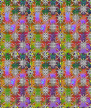 Gri ve kahverengi renklerde. Çiçek buketleriyle klasik tarzda kusursuz desenler. Raster illüstrasyonu.