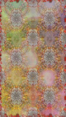 Kızılderili desenli desenli desenli şal deseni. Etnik Mandala süsü. Raster Henna dövme stili. Tekstil, tebrik kartı, boyama kitabı, telefon kılıfı baskısı için kullanılabilir.