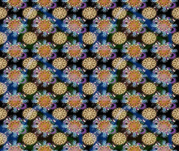 Raster illüstrasyonu. Güzel kumaş deseni. Bahar çiçekli güzel bir çiçek deseni..