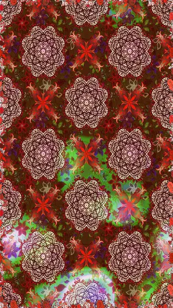 Raster kusursuz. Güzel kumaş deseni. Renkli Bahar Temalı Kusursuz Arkaplan. Düz Çiçek Elementleri Tasarımı. Çiçek deseni.